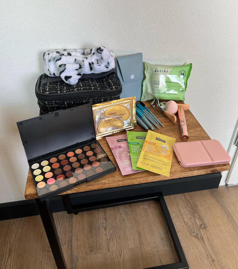 All-in-One Luxe Beauty Kit – Makeup, Brushes, Palette & Skincare Essentials