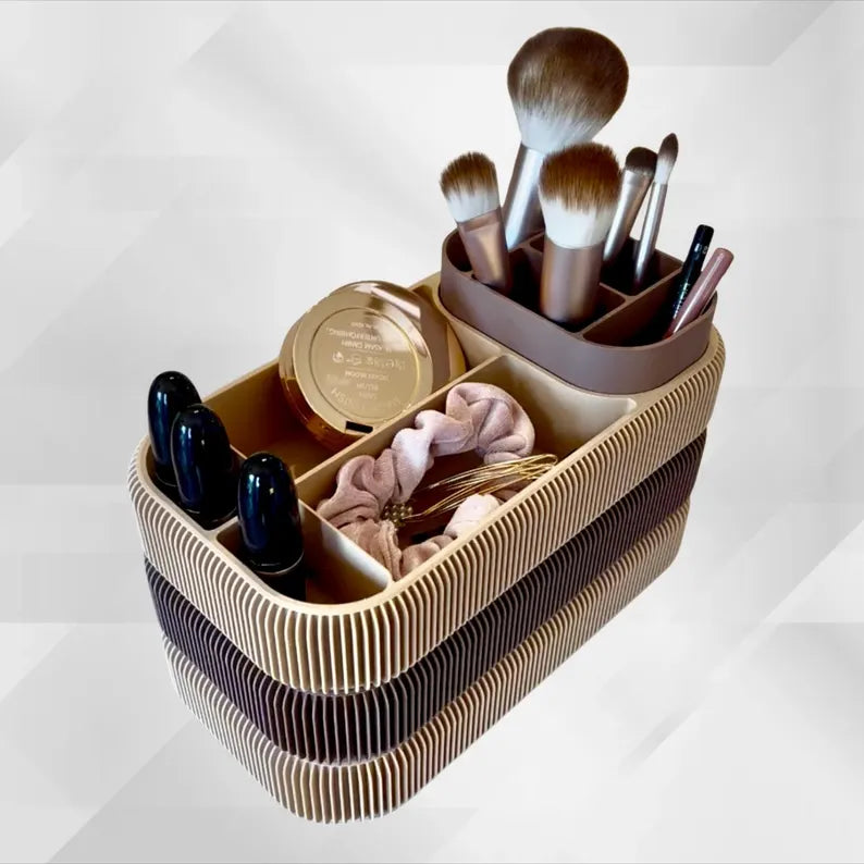 Complete Makeup Organizer with Full Brush Set – Modular, Sustainable & Stylish