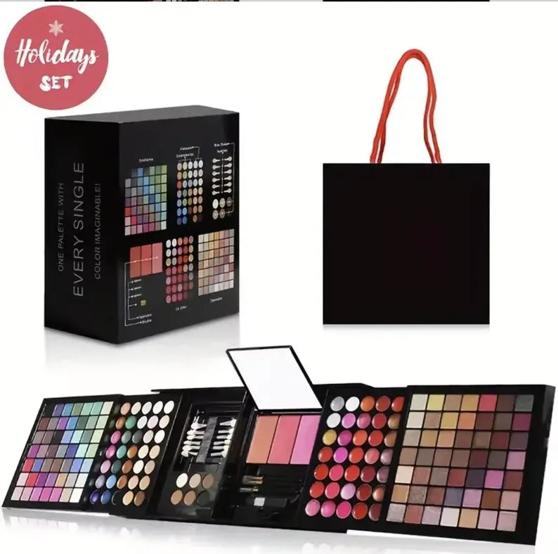 Holiday All-in-One Makeup Palette Gift Set – 100+ Eyeshadows, Blush, Lip Colors & More